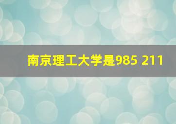 南京理工大学是985 211